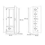 Ντουλάπα ρούχων Vivian Megapap τρίφυλλη χρώμα λευκό 120x51,8x181εκ. - Image 6